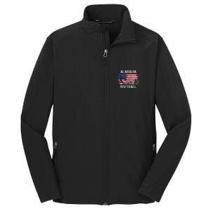 Alabama Softball Team American Flag Gift Core Soft Shell Jacket