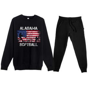 Alabama Softball Team American Flag Gift Premium Crewneck Sweatsuit Set