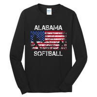 Alabama Softball Team American Flag Gift Tall Long Sleeve T-Shirt