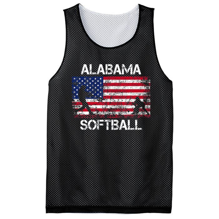 Alabama Softball Team American Flag Gift Mesh Reversible Basketball Jersey Tank