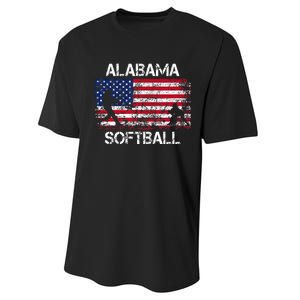 Alabama Softball Team American Flag Gift Performance Sprint T-Shirt