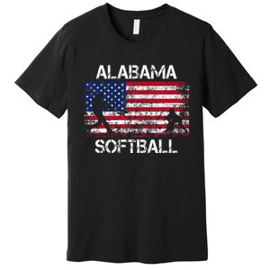 Alabama Softball Team American Flag Gift Premium T-Shirt