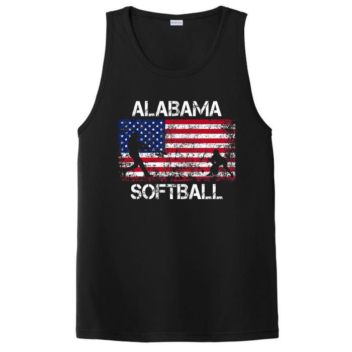 Alabama Softball Team American Flag Gift PosiCharge Competitor Tank