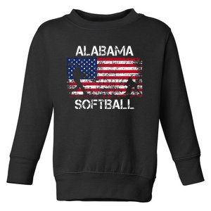 Alabama Softball Team American Flag Gift Toddler Sweatshirt