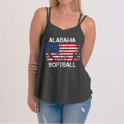 Alabama Softball Team American Flag Gift Women's Strappy Tank