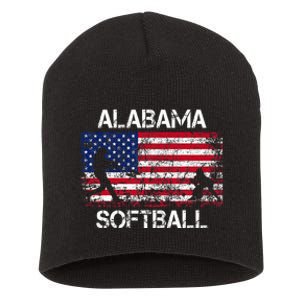 Alabama Softball Team American Flag Gift Short Acrylic Beanie