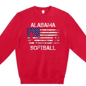 Alabama Softball Team American Flag Gift Premium Crewneck Sweatshirt