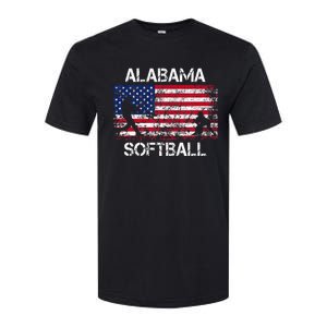 Alabama Softball Team American Flag Gift Softstyle CVC T-Shirt