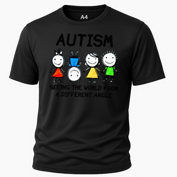 Autism Seeing The World From A Different Angle Autism Cooling Performance Crew T-Shirt