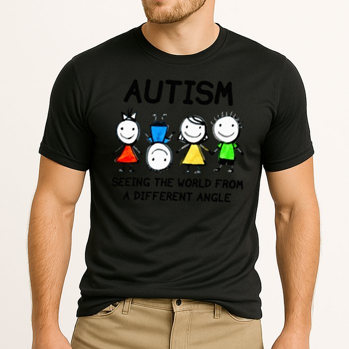 Autism Seeing The World From A Different Angle Autism Cooling Performance Crew T-Shirt
