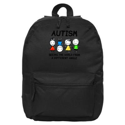 Autism Seeing The World From A Different Angle Autism 16 in Basic Backpack