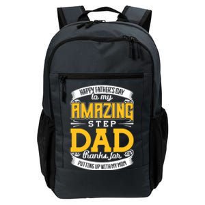 Amazing Stepdad Thanks For Putting Up With Mom Fathers Day Gift Daily Commute Backpack