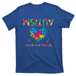 Autism Seeing The World Differently Upside Autism Awareness Gift T-Shirt