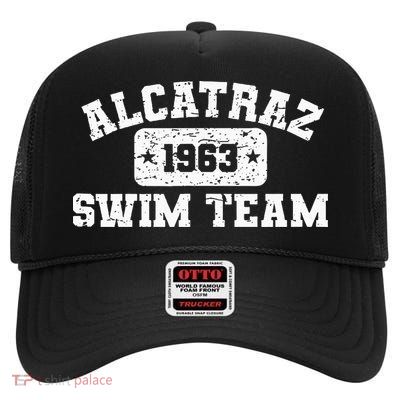 Alcatraz Swim Team High Crown Mesh Back Trucker Hat