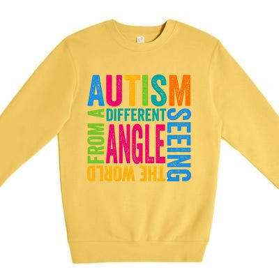 Autism Seeing The World From A Different Angle Autism Gift Premium Crewneck Sweatshirt