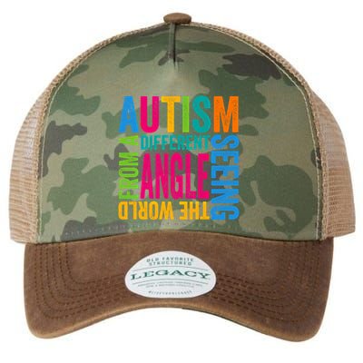 Autism Seeing The World From A Different Angle Autism Gift Legacy Tie Dye Trucker Hat