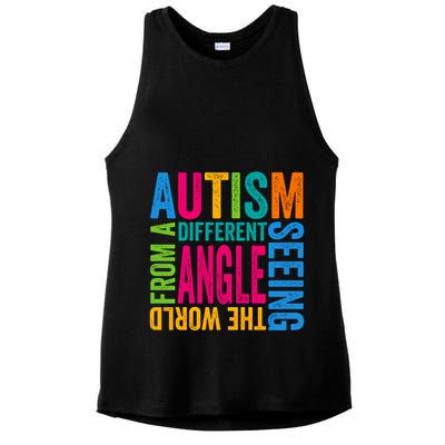 Autism Seeing The World From A Different Angle Autism Gift Ladies PosiCharge Tri-Blend Wicking Tank