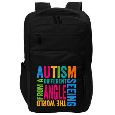Autism Seeing The World From A Different Angle Autism Gift Impact Tech Backpack