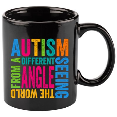 Autism Seeing The World From A Different Angle Autism Gift 11oz C Handle Ceramic Mug