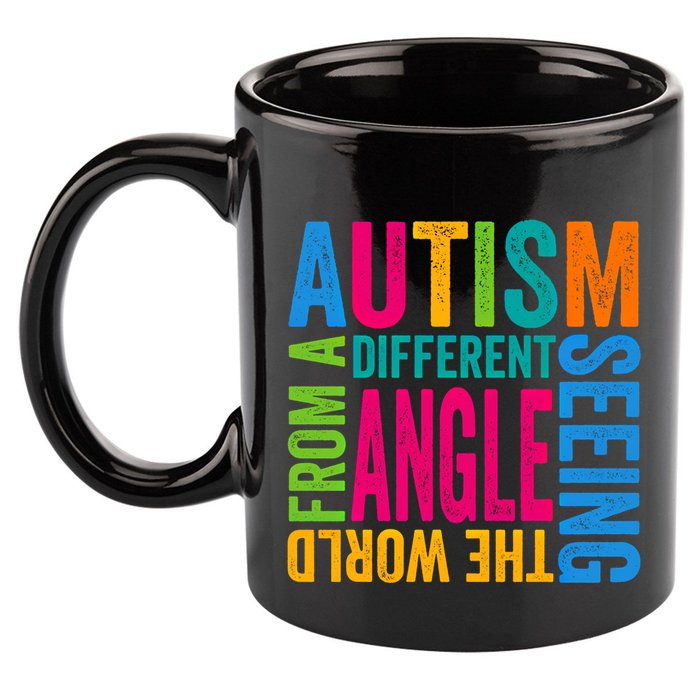 Autism Seeing The World From A Different Angle Autism Gift 11oz C Handle Ceramic Mug