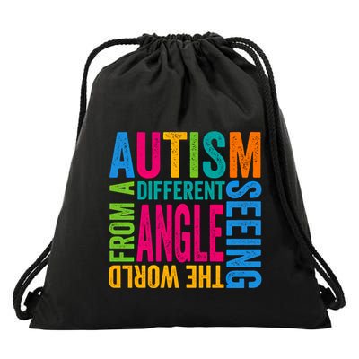 Autism Seeing The World From A Different Angle Autism Gift Drawstring Bag
