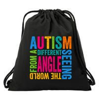 Autism Seeing The World From A Different Angle Autism Gift Drawstring Bag