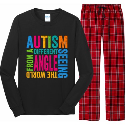 Autism Seeing The World From A Different Angle Autism Gift Long Sleeve Pajama Set