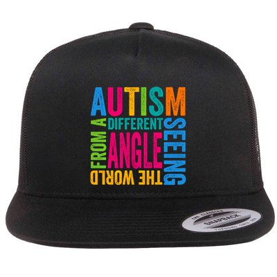 Autism Seeing The World From A Different Angle Autism Gift Flatbill Hat