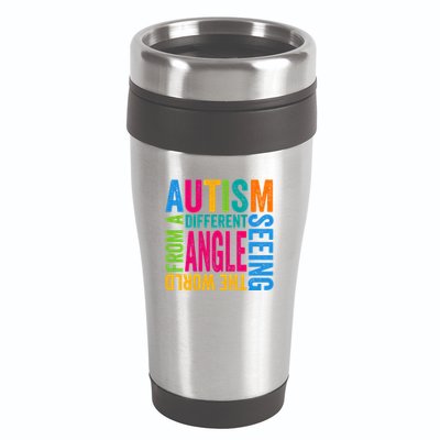 Autism Seeing The World From A Different Angle Autism Gift 16oz Travel Tumbler