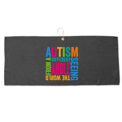Autism Seeing The World From A Different Angle Autism Gift Large Microfiber Waffle Golf Towel