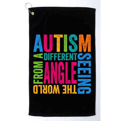 Autism Seeing The World From A Different Angle Autism Gift Golf Towel