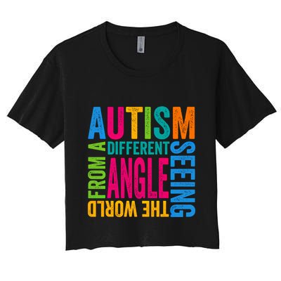Autism Seeing The World From A Different Angle Autism Gift Crop Top
