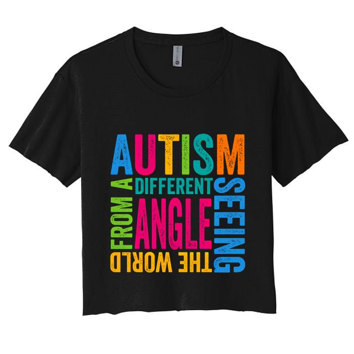 Autism Seeing The World From A Different Angle Autism Gift Crop Top