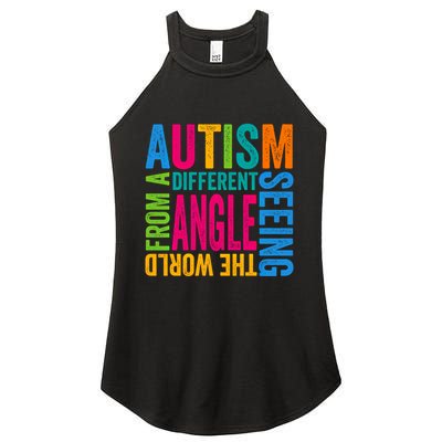 Autism Seeing The World From A Different Angle Autism Gift Women's Perfect Tri Rocker Tank