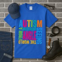 Autism Seeing The World From A Different Angle Autism Gift Tall T-Shirt