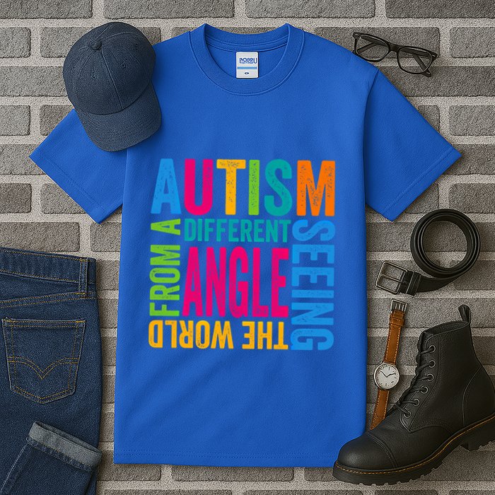 Autism Seeing The World From A Different Angle Autism Gift Tall T-Shirt