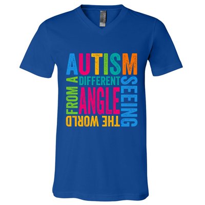 Autism Seeing The World From A Different Angle Autism Gift V-Neck T-Shirt