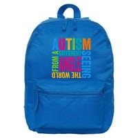 Autism Seeing The World From A Different Angle Autism Gift 16 in Basic Backpack