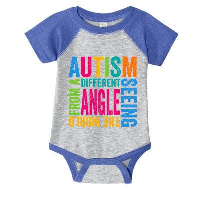 Autism Seeing The World From A Different Angle Autism Gift Infant Baby Jersey Bodysuit