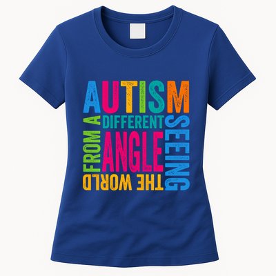 Autism Seeing The World From A Different Angle Autism Gift Womens T-Shirt