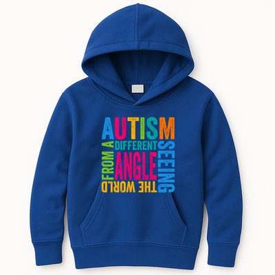 Autism Seeing The World From A Different Angle Autism Gift Kids Hoodie