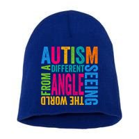 Autism Seeing The World From A Different Angle Autism Gift Short Acrylic Beanie