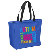 Autism Seeing The World From A Different Angle Autism Gift Zip Tote Bag