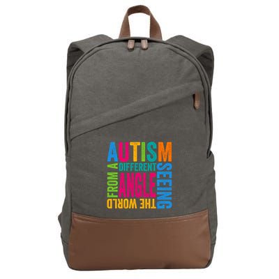 Autism Seeing The World From A Different Angle Autism Gift Cotton Canvas Backpack