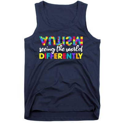 Autism Seeing The World Differently Autism Awareness Month Tank Top