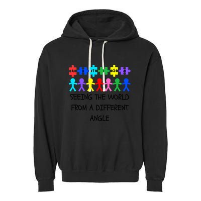 Autism Seeing The World From A Different Angle Awareness2024 Gift Garment-Dyed Fleece Hoodie