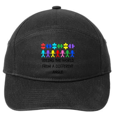 Autism Seeing The World From A Different Angle Awareness2024 Gift 7-Panel Snapback Hat