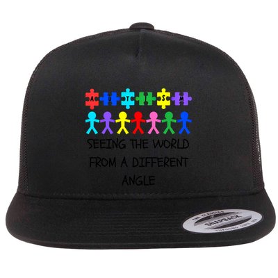 Autism Seeing The World From A Different Angle Awareness2024 Gift Flatbill Hat