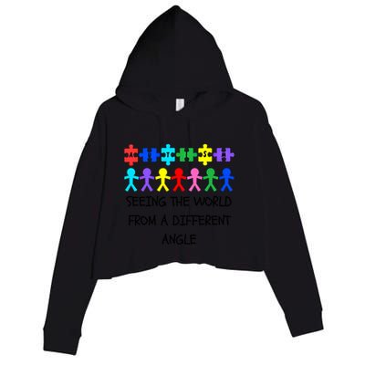 Autism Seeing The World From A Different Angle Awareness2024 Gift Crop Fleece Hoodie