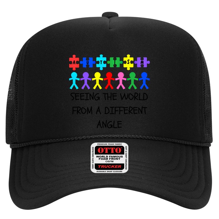 Autism Seeing The World From A Different Angle Awareness2024 Gift Trucker Hat